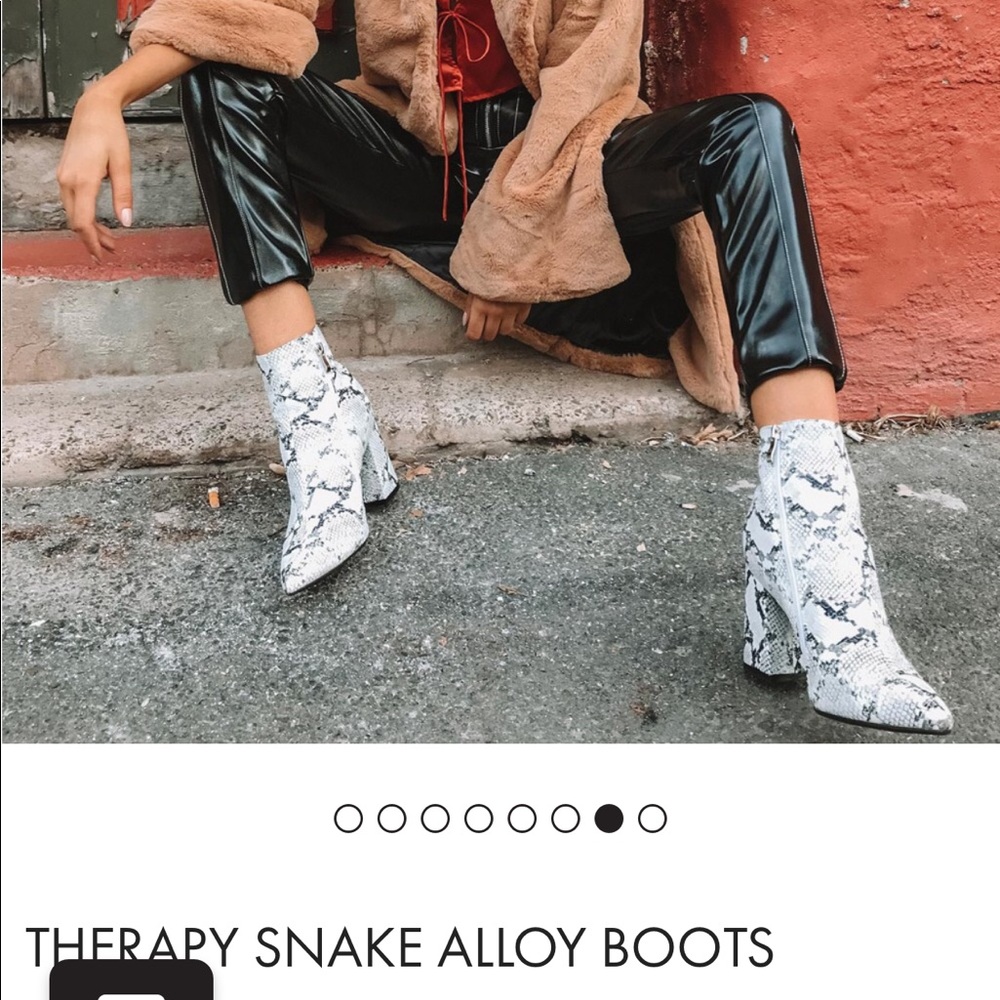 PRINCESS POLLY Therapy Snakeskin Booties